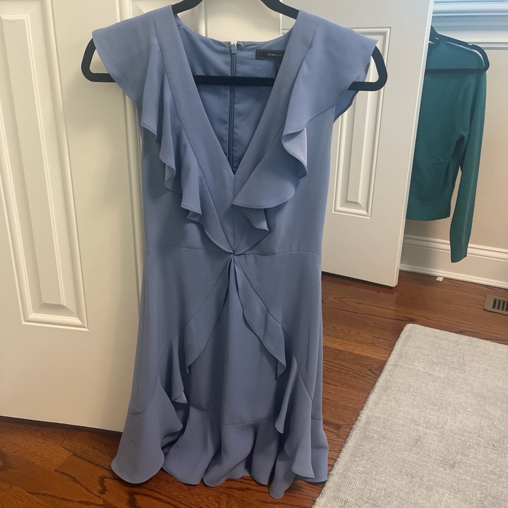 Elegant Blue Ruffle Dress